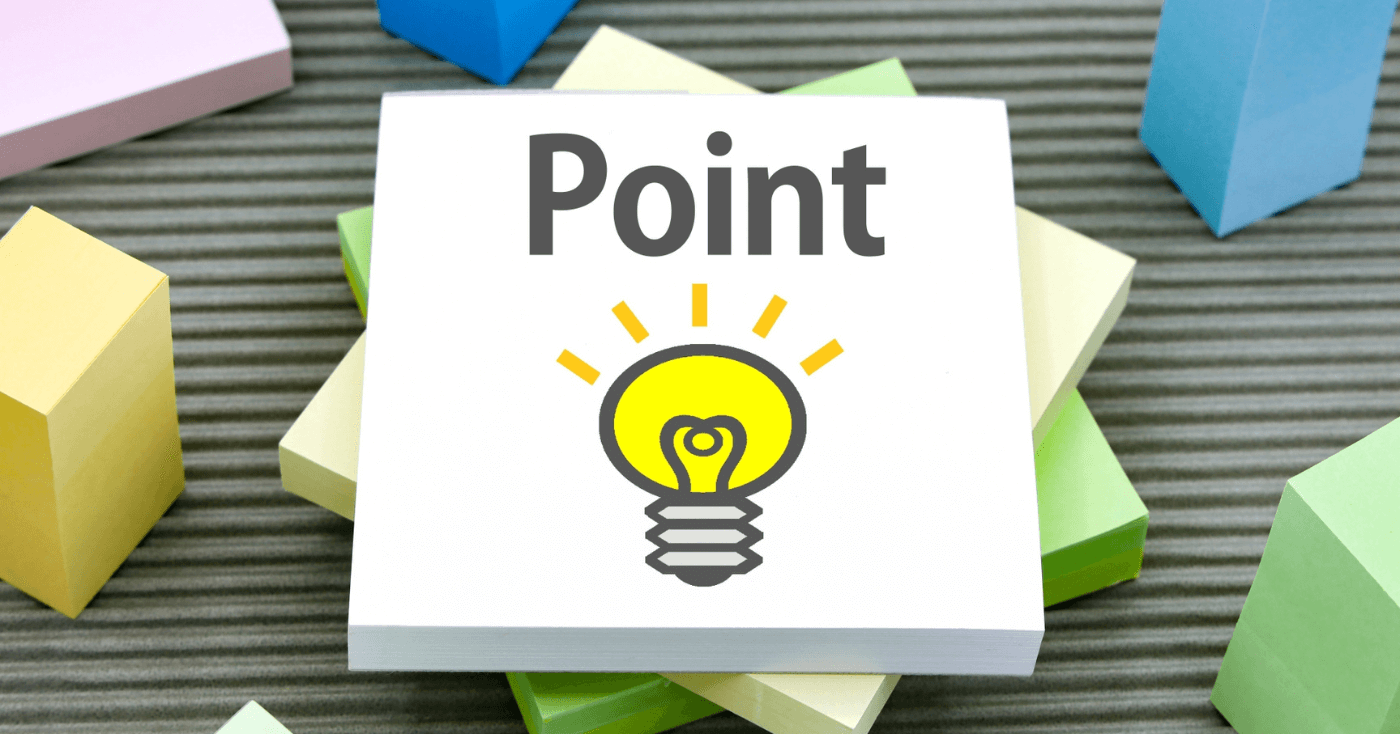 Pointと書かれたメモ帳